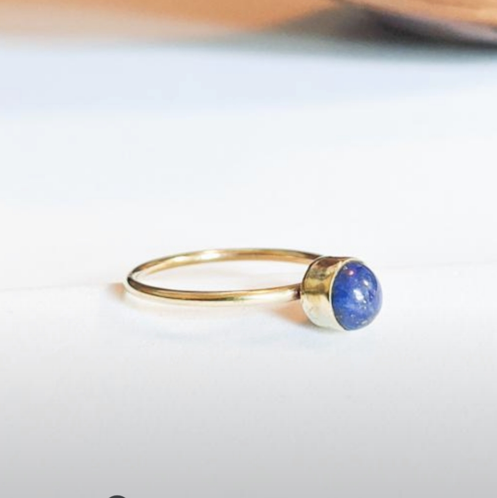 🦋LAST🦋 NWT Baizaar Round Lapis Stacking Ring, Size 8 - Picture 5 of 7